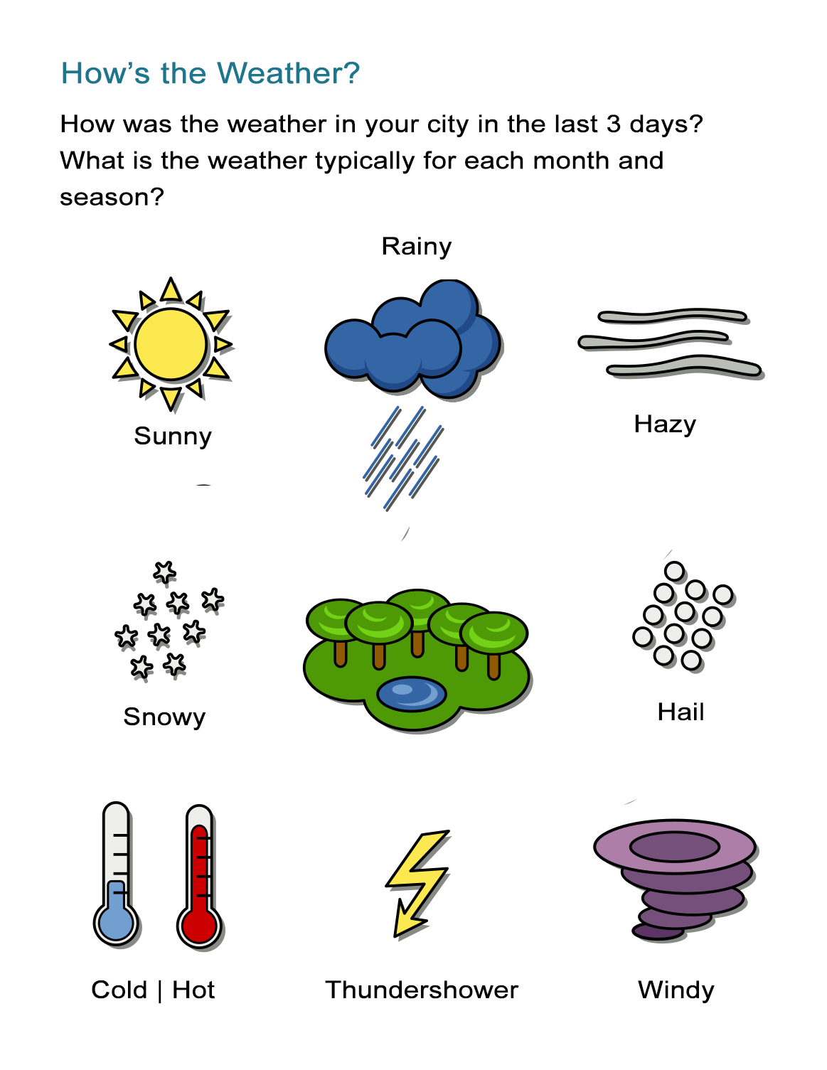 free printable weather worksheets
