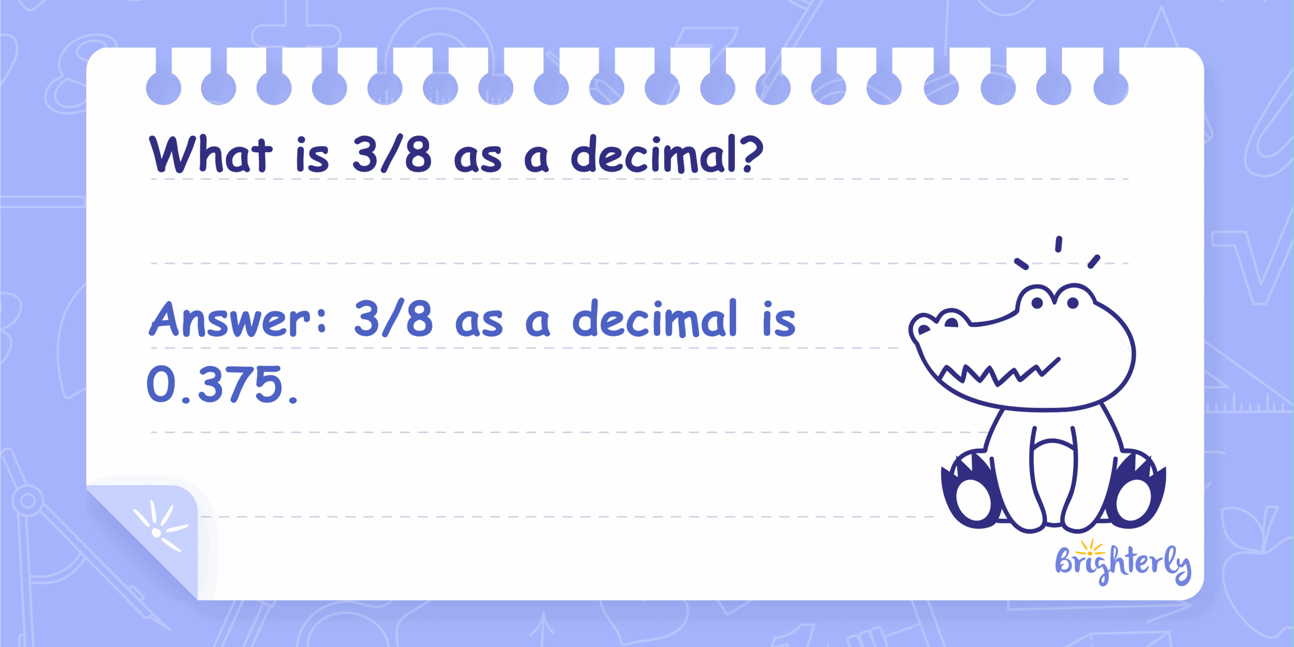 What Is 3 8 As A Decimal Solved 