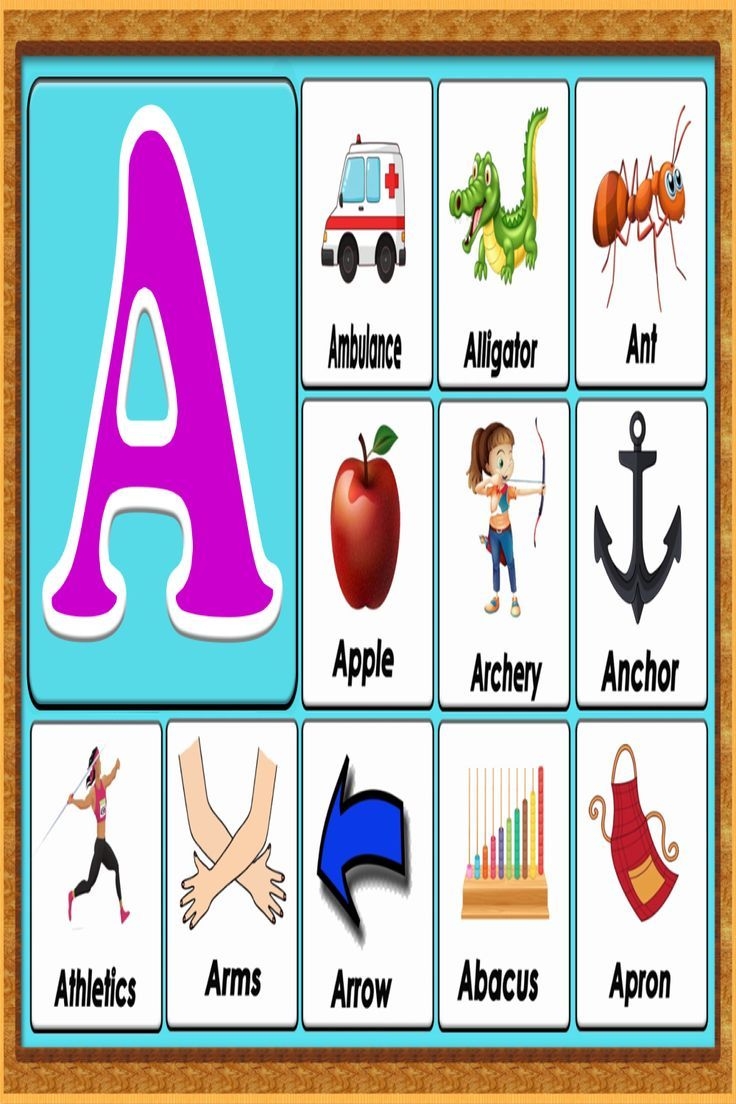 Words That Start With A A Words Words From A Vocabulary Toddlers Flashcards A Preschool