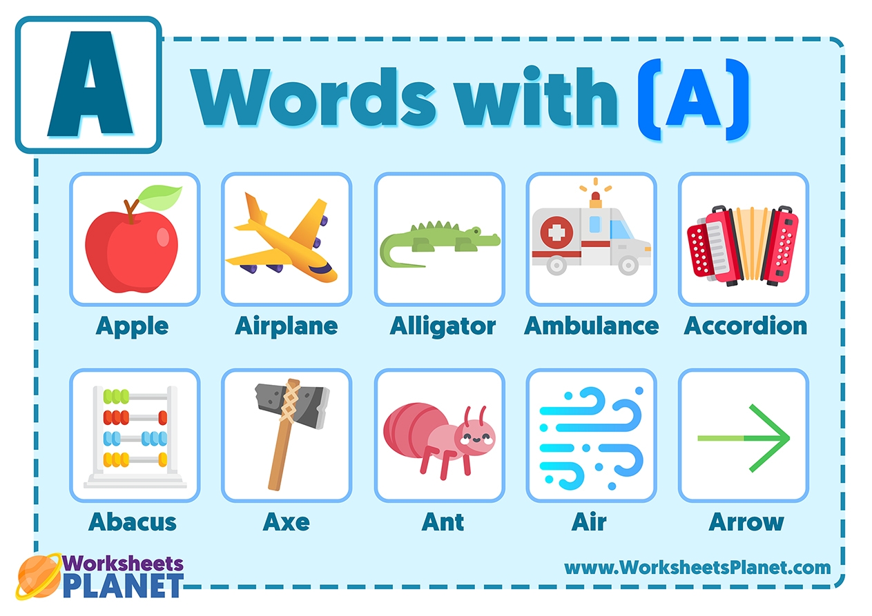 Words That Start With Letter A Vocabulary List Of Words With A