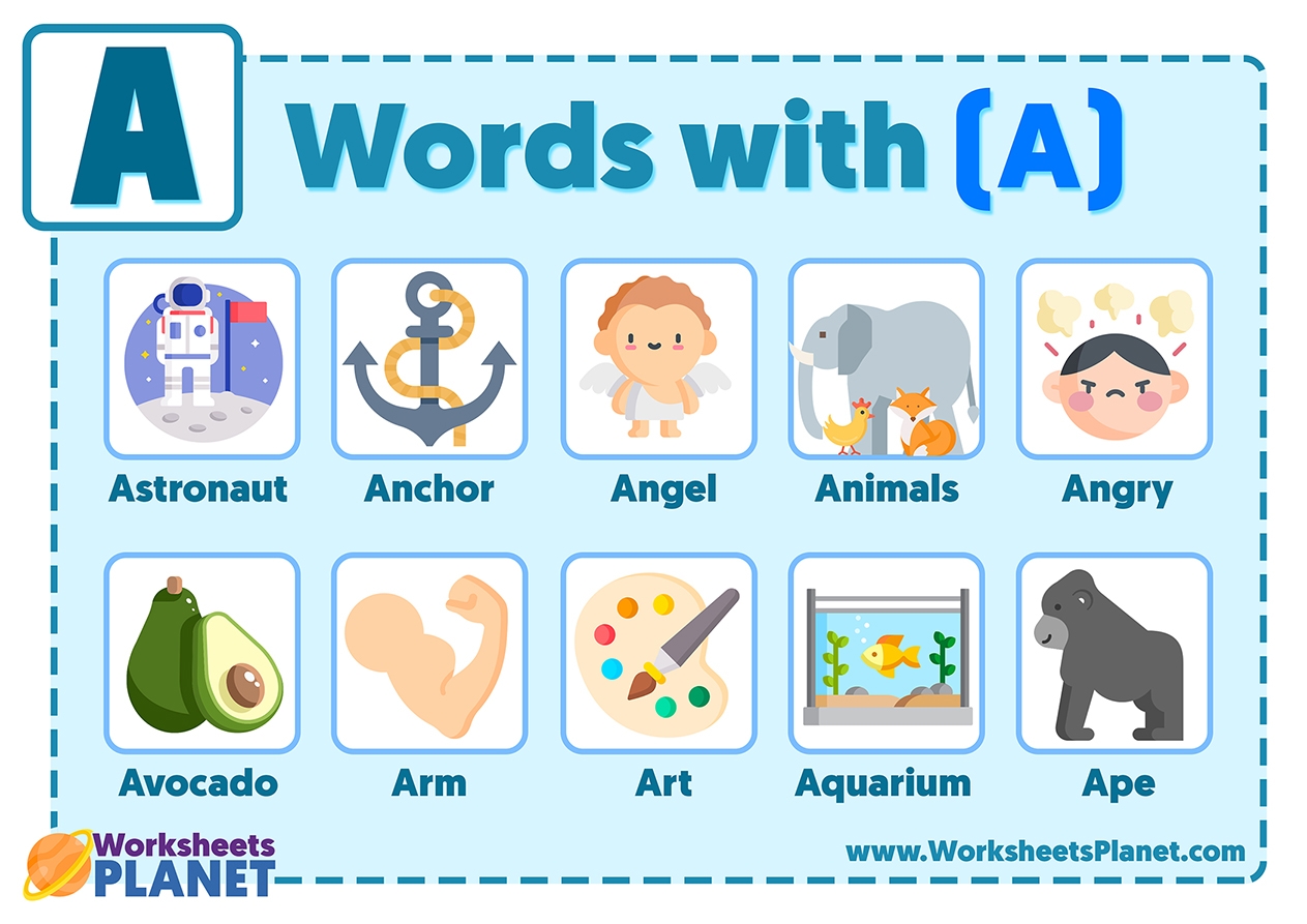 Words That Start With Letter A Vocabulary List Of Words With A
