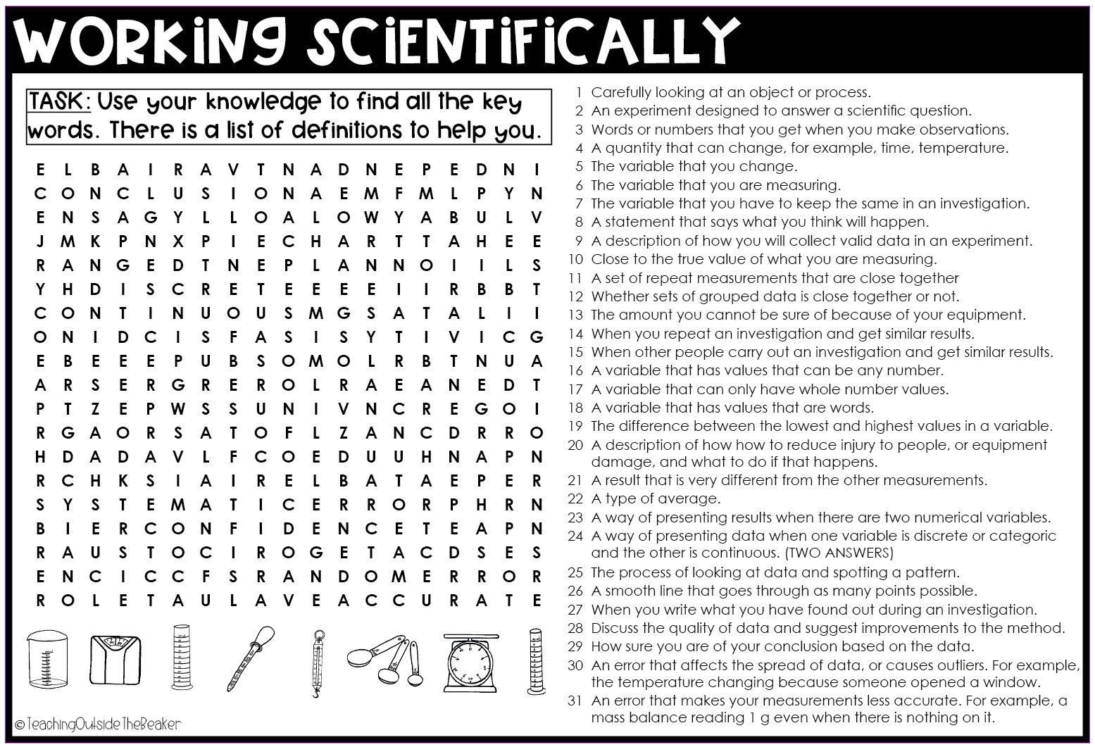 Working Scientifically Word Search Teaching Resources Working Scientifically Word Search Teaching Resources