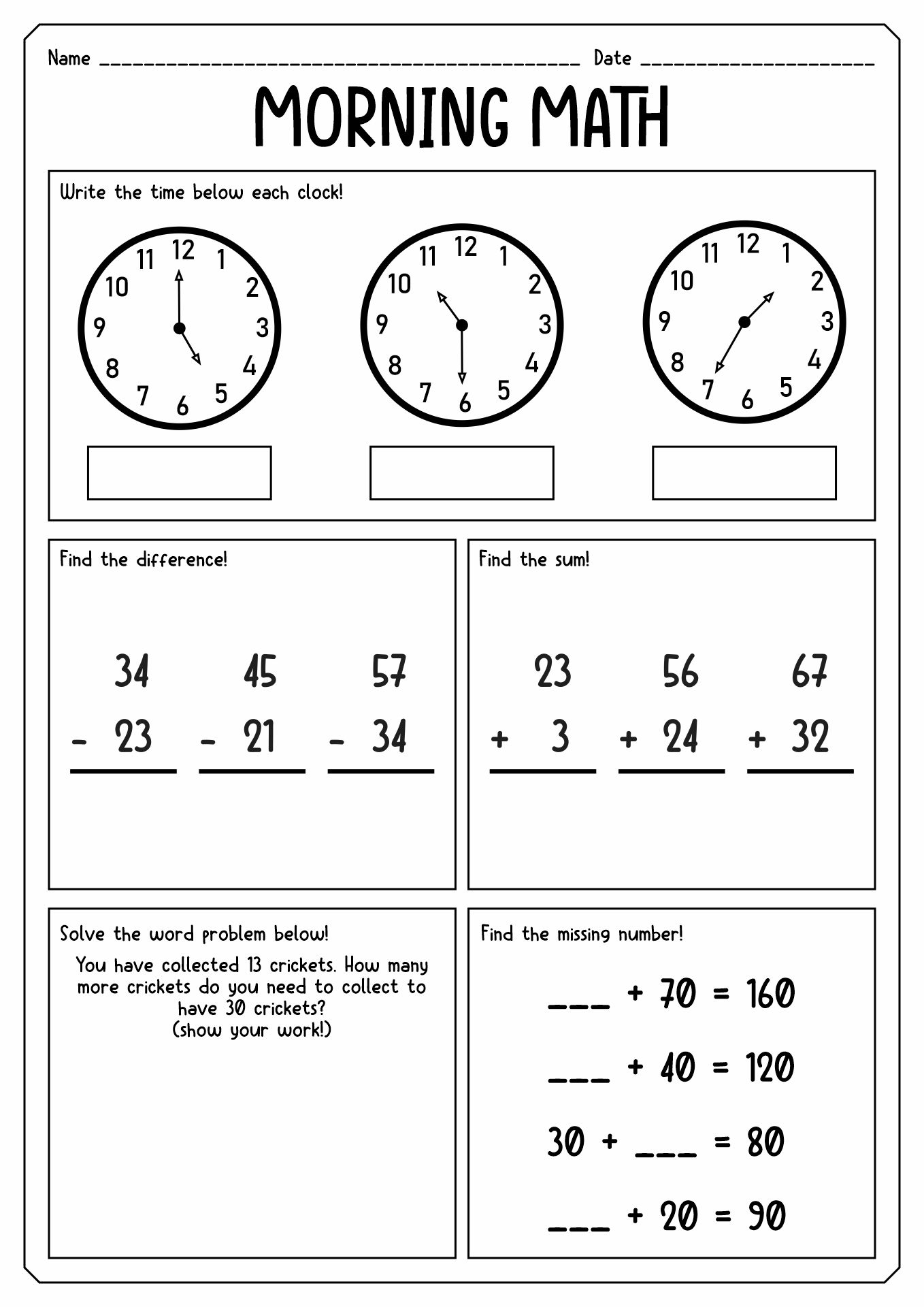 Worksheets For 2nd Grade Math Worksheets For 2nd Grade Math