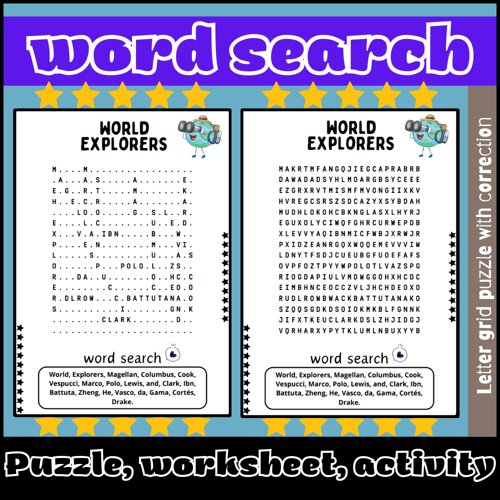 explorers word search