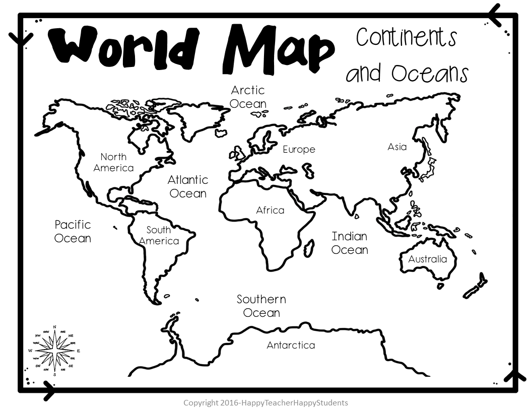 World Map World Map Quiz Test And Map Worksheet 7 Continents And 5 Oceans Made By Teachers