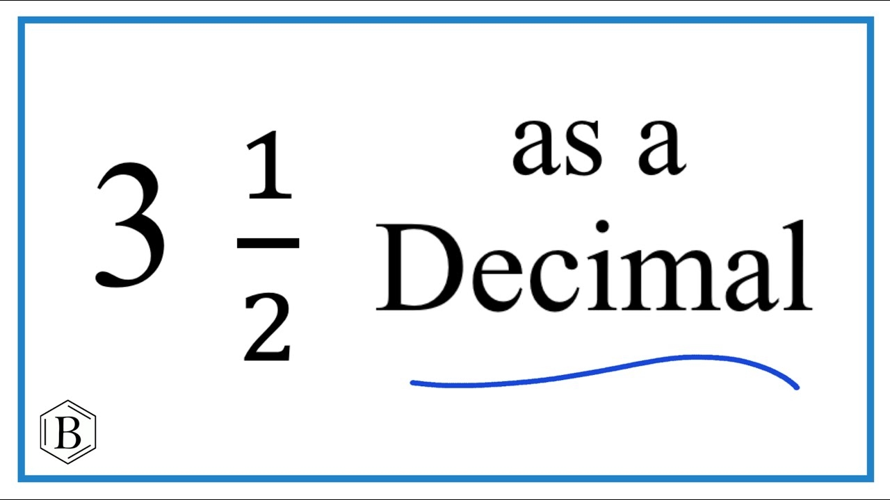 Write The Fraction 3 1 2 As A Decimal three And One half YouTube Write The Fraction 3 1 2 As A Decimal three And One half YouTube