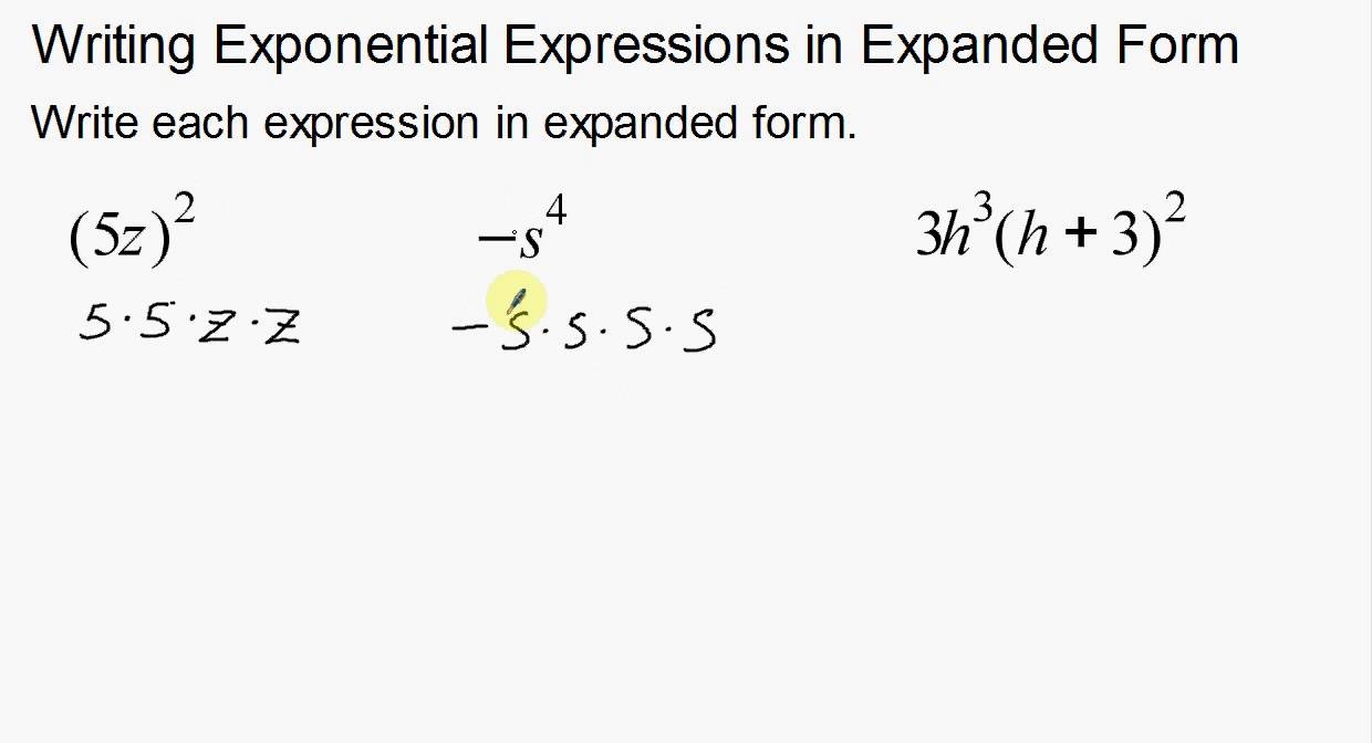 Writing Exponents In Expanded From YouTube Writing Exponents In Expanded From YouTube