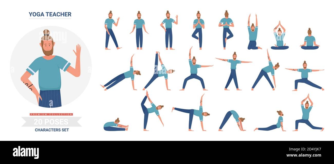 Yoga Poses Illustration Hi res Stock Photography And Images Alamy