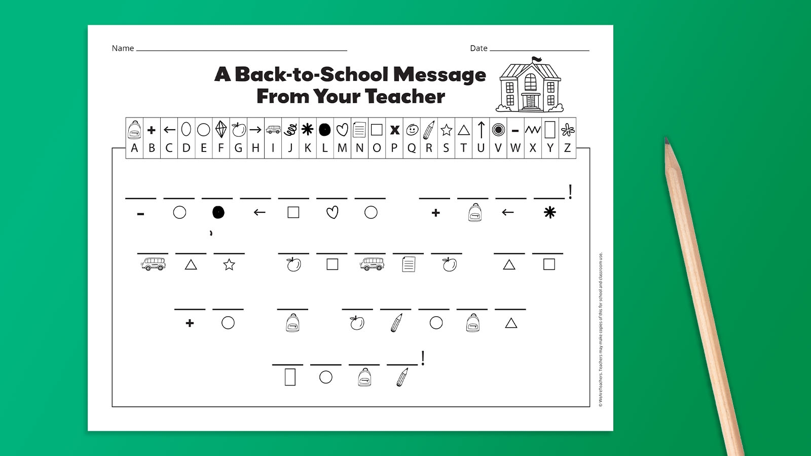 Free Printable Secret Code Worksheets