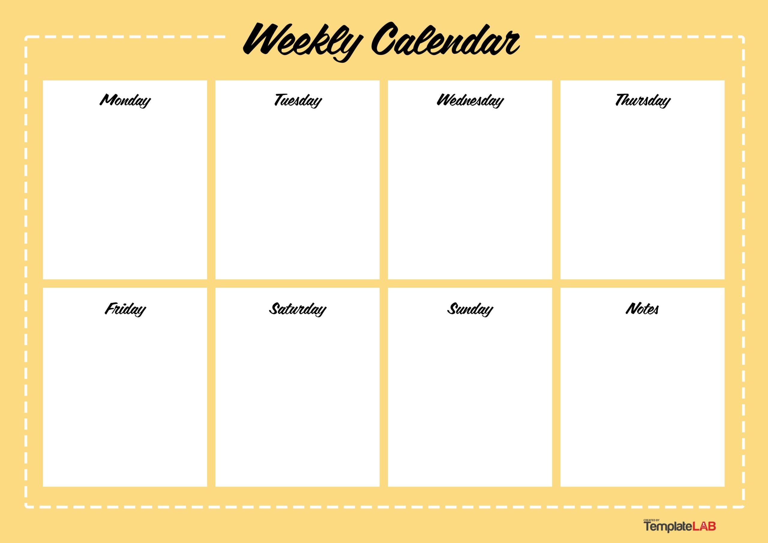 7 Day Weekly Schedule Template