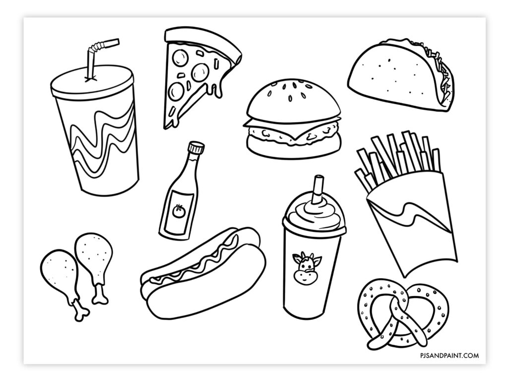 coloring pages food printable