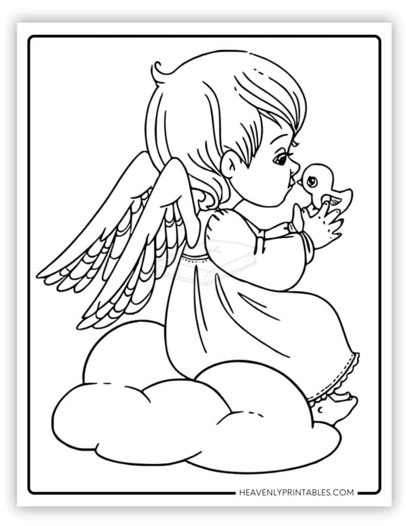 Coloring Page Of An Angel