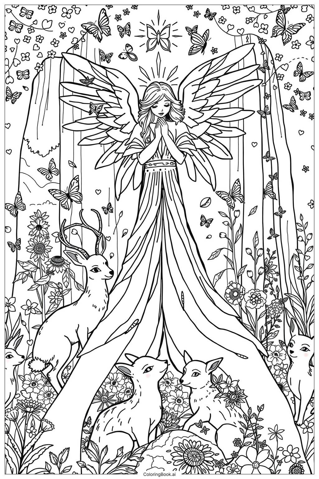 Angel Teaching Little Angels Coloring Page Free PDF PNG Printable Angel Teaching Little Angels Coloring Page Free PDF PNG Printable