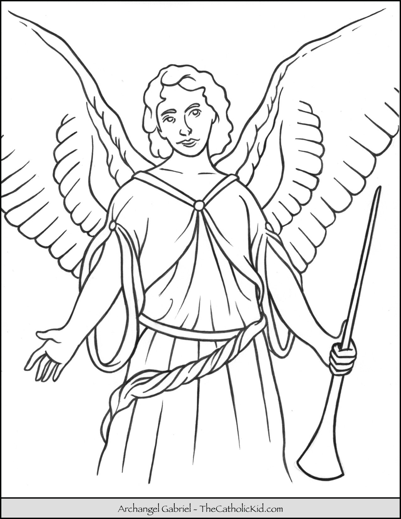 Archangel Gabriel Coloring Page TheCatholicKid Archangel Gabriel Coloring Page TheCatholicKid