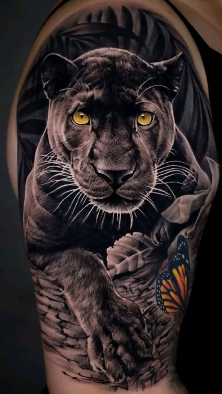 Black And White Tiger Tattoo On Woman s Arm Black And White Tiger Tattoo On Woman s Arm