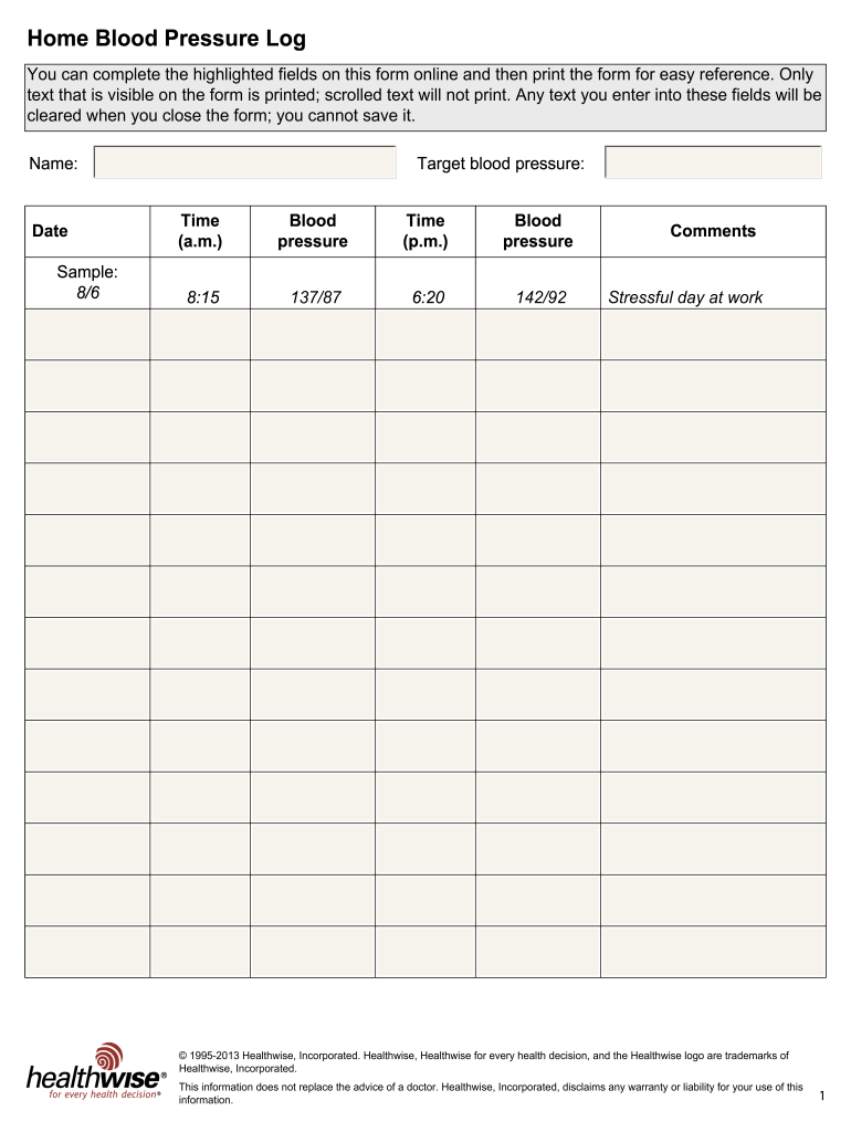 Blood Pressure Chart Fill Online Printable Fillable Blank PdfFiller Blood Pressure Chart Fill Online Printable Fillable Blank PdfFiller