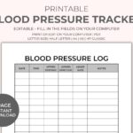 Blood Pressure Chart Printable Instant Download Medical Tracker Editable Blood Pressure Tracker BP Tracker Blood Pressure Log Etsy