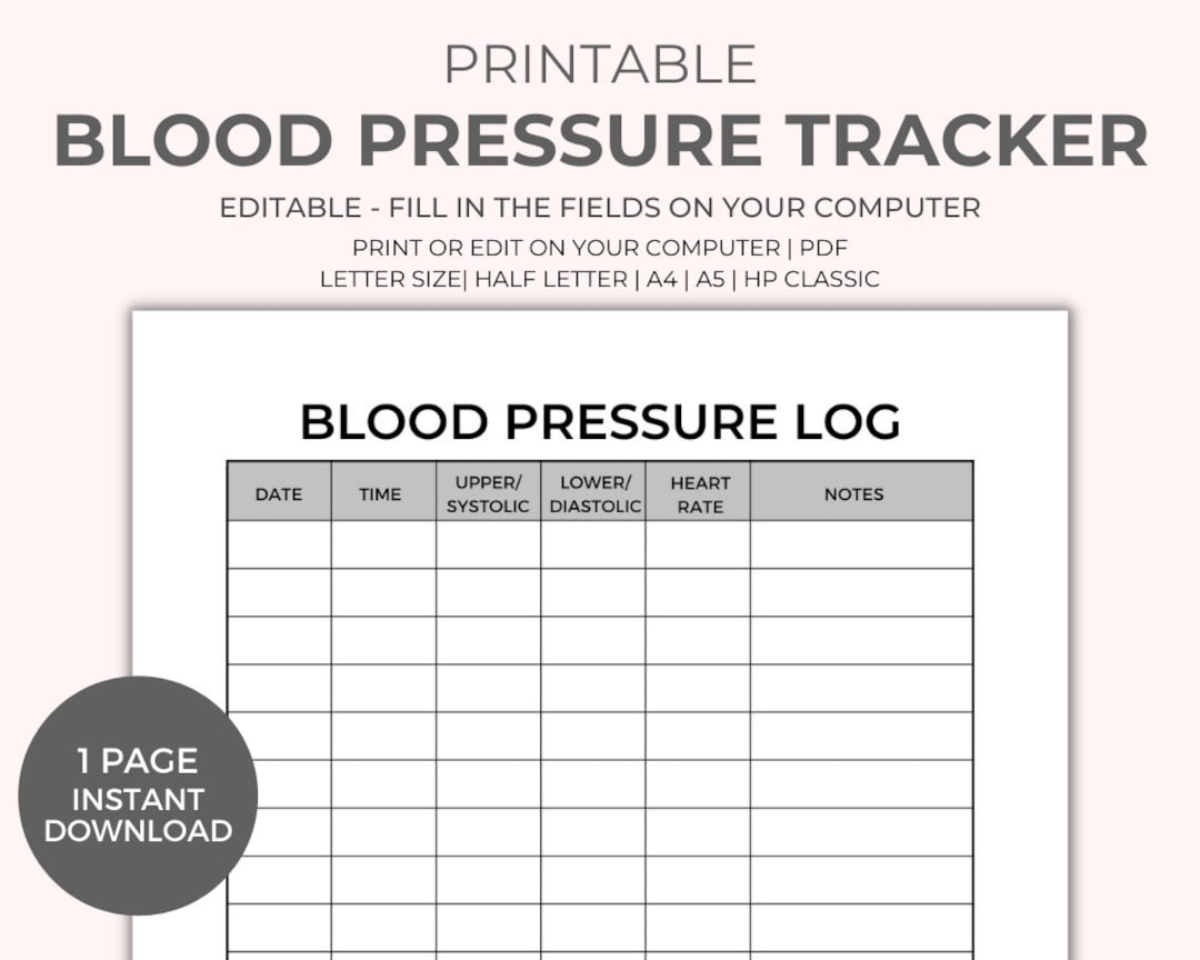 Blood Pressure Chart To Print