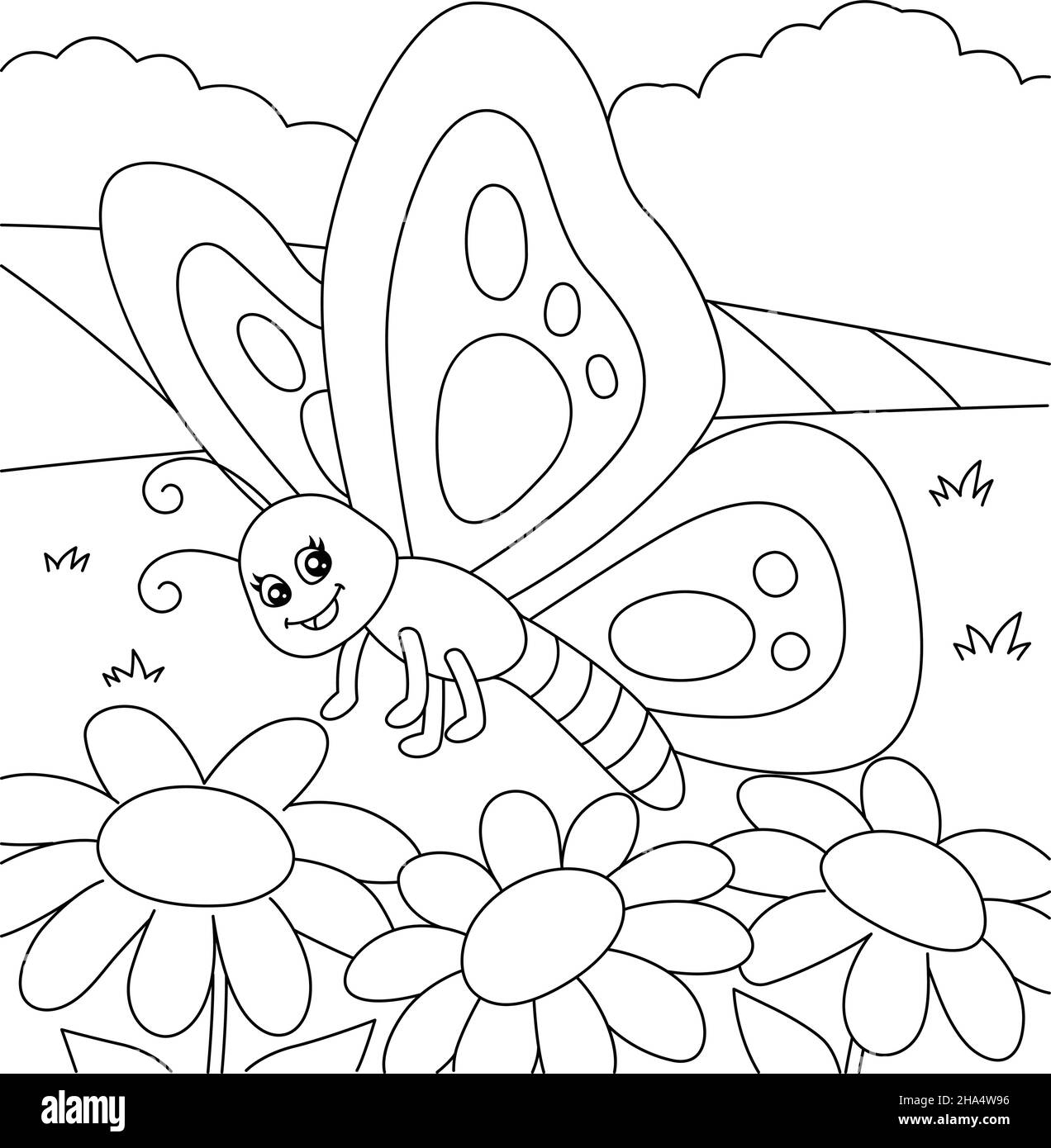 Butterfly Coloring Page For Kids Stock Vector Image Art Alamy Butterfly Coloring Page For Kids Stock Vector Image Art Alamy