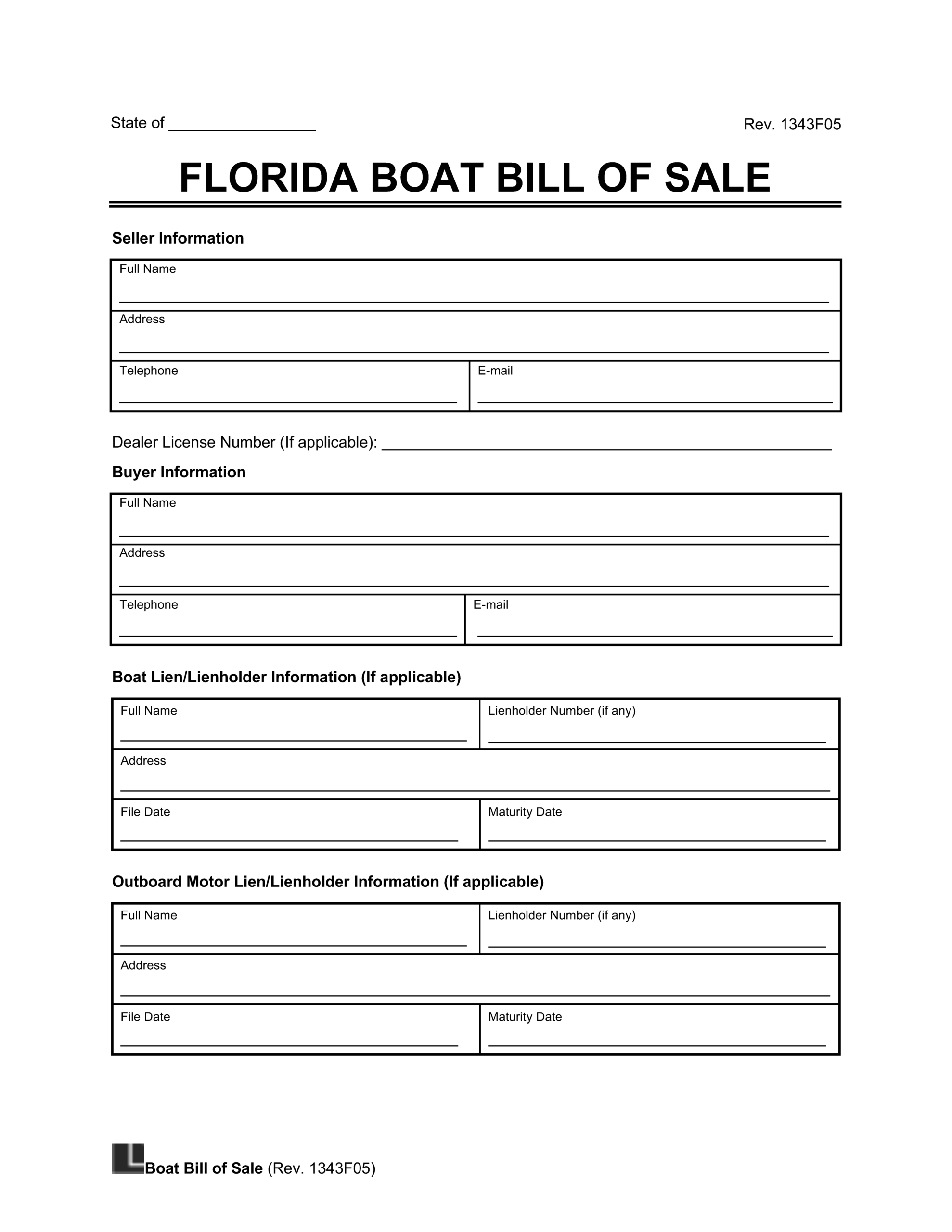 Free Florida Boat Bill Of Sale Template PDF Word Free Florida Boat Bill Of Sale Template PDF Word