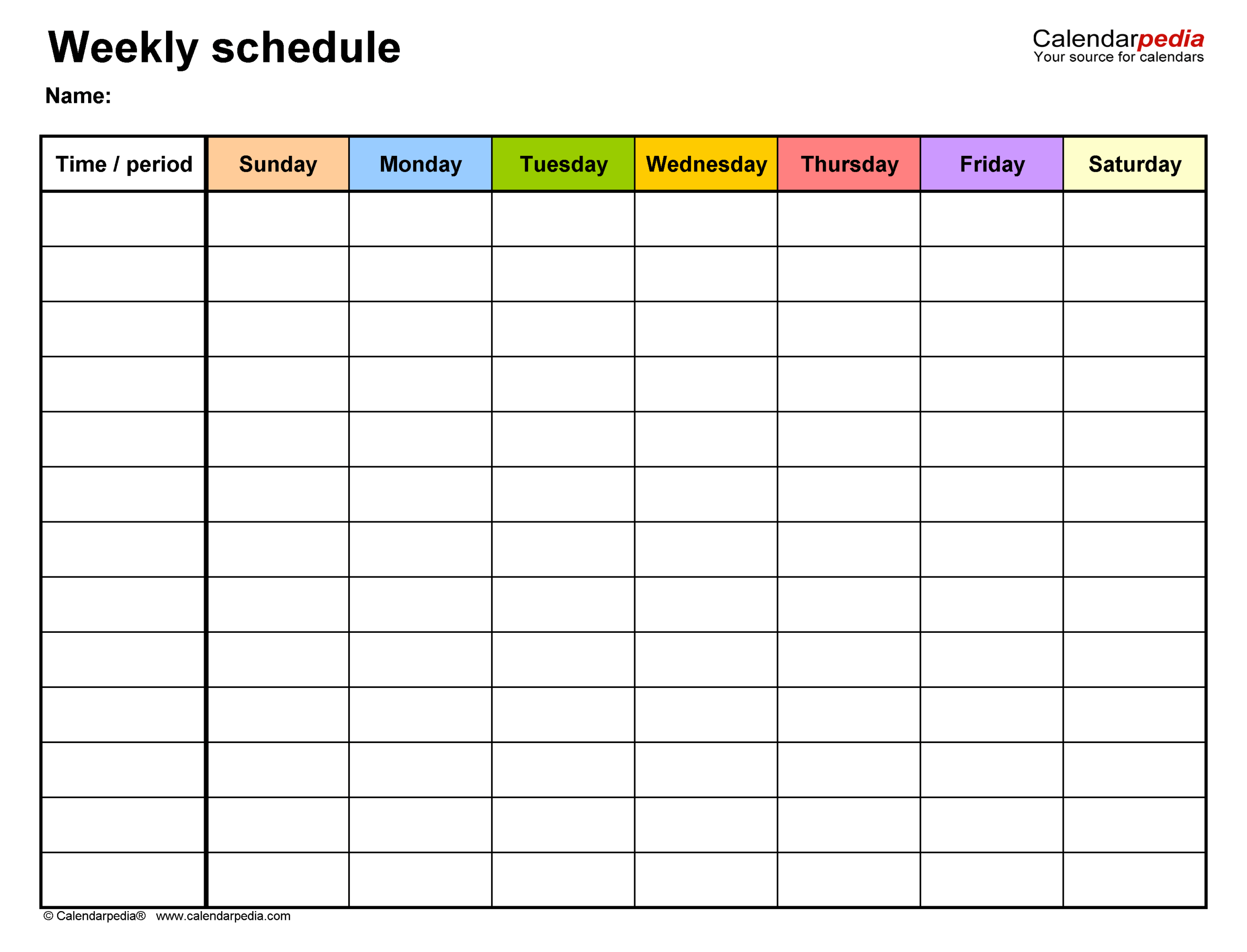 7 day weekly schedule template 7 day weekly schedule template