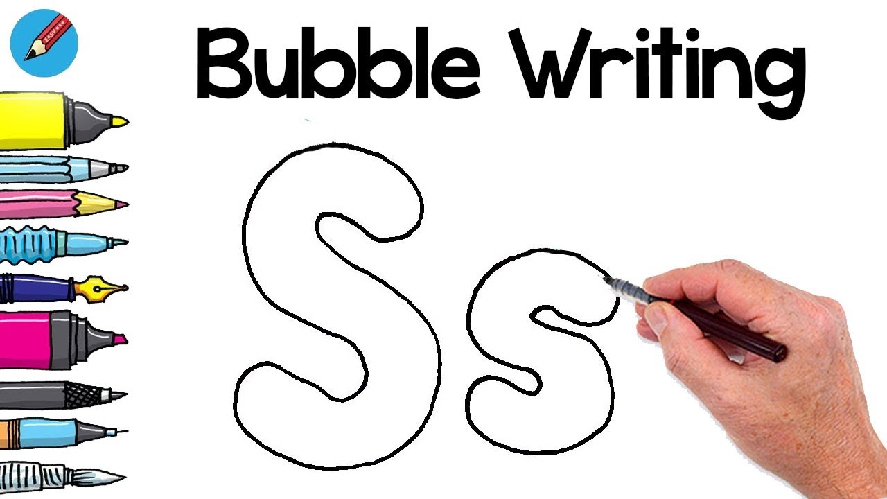 How To Draw Bubble Writing Real Easy Letter S YouTube How To Draw Bubble Writing Real Easy Letter S YouTube