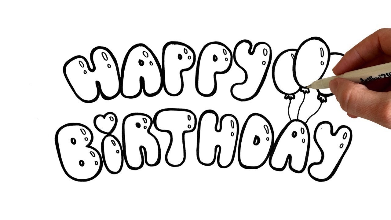 Bubble Letters Happy Birthday