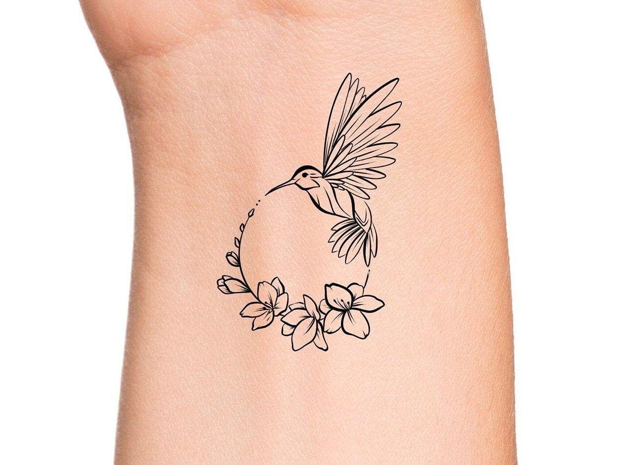 Hummingbird Temporary Tattoo Etsy Hummingbird Temporary Tattoo Etsy