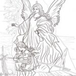 Printable Angel With Children Coloring Page Digital Download 8 X 10 Sheet Etsy