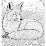 Realistic Fox To Color Printable Coloring Page
