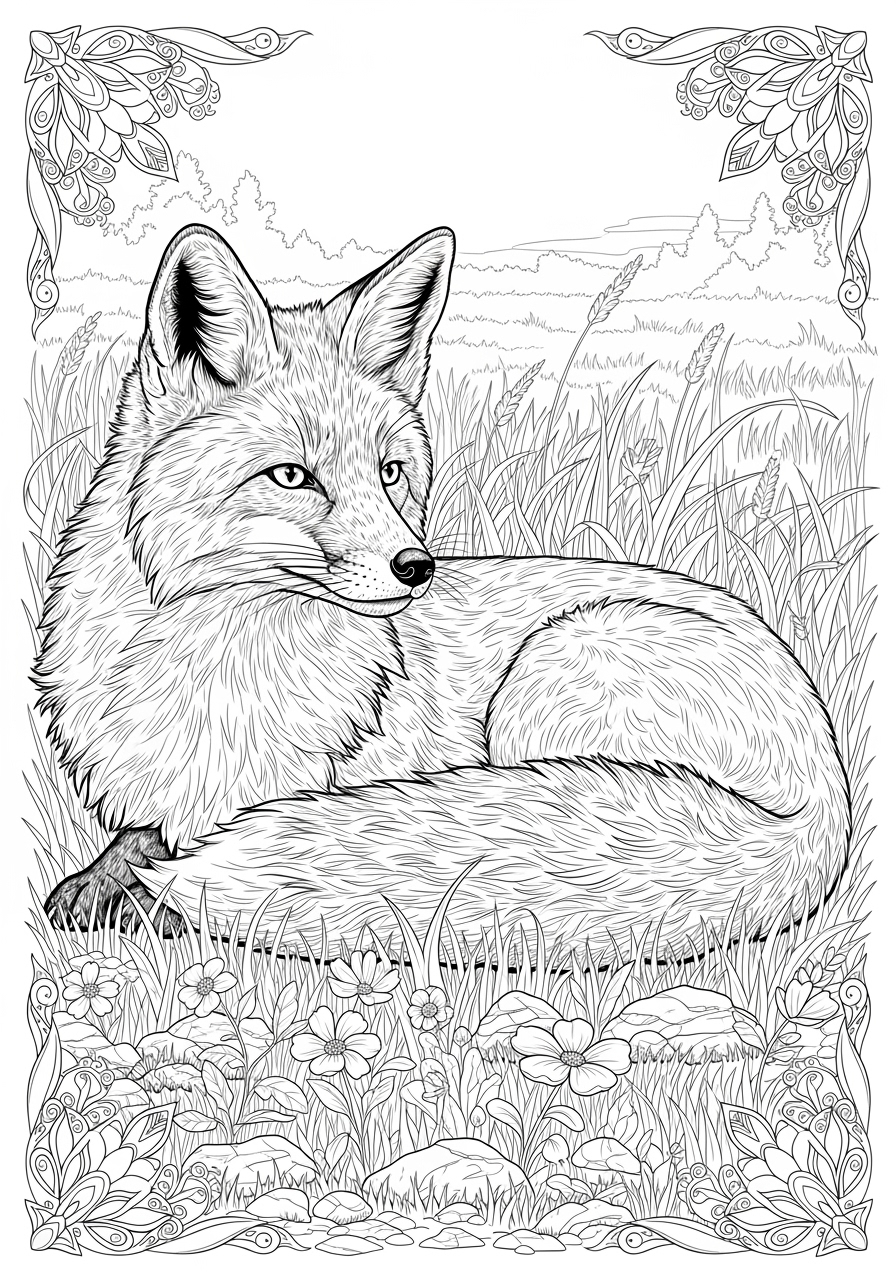 Coloring Page For Fox