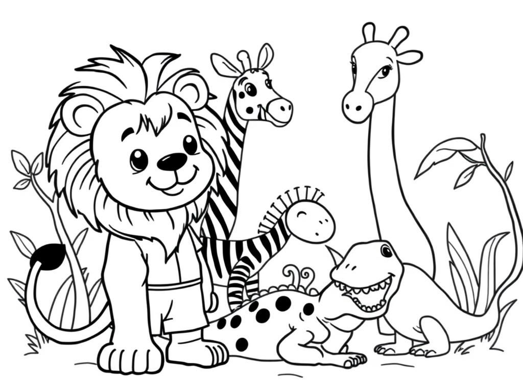 Wildlife Animals Coloring Page Free Printable Coloring Page