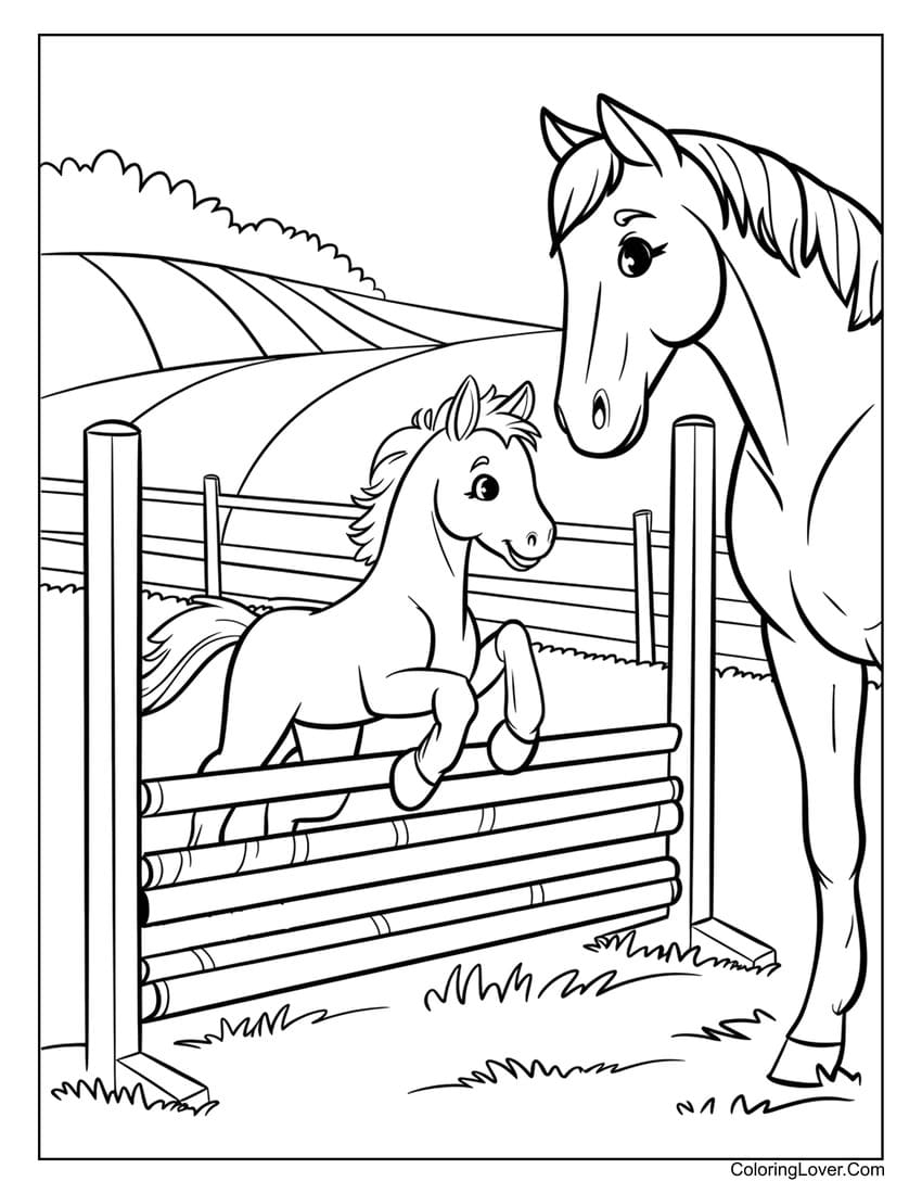horse pictures to colour and print