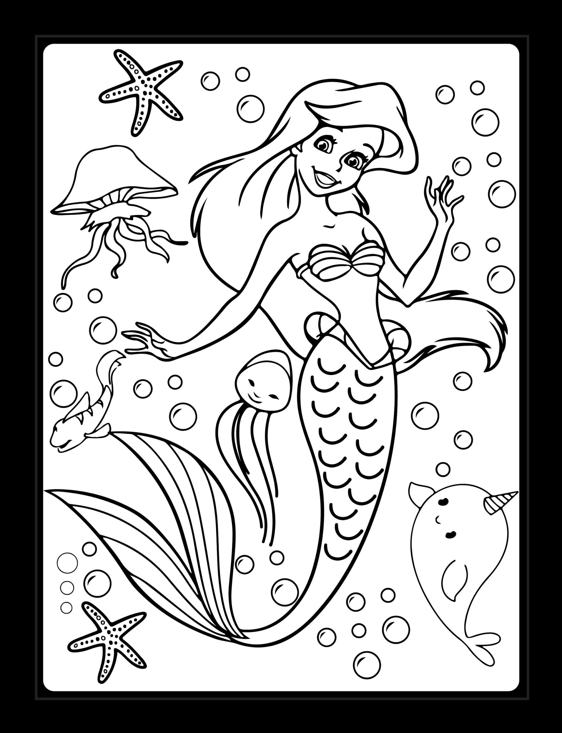 mermaid coloring pages free printable