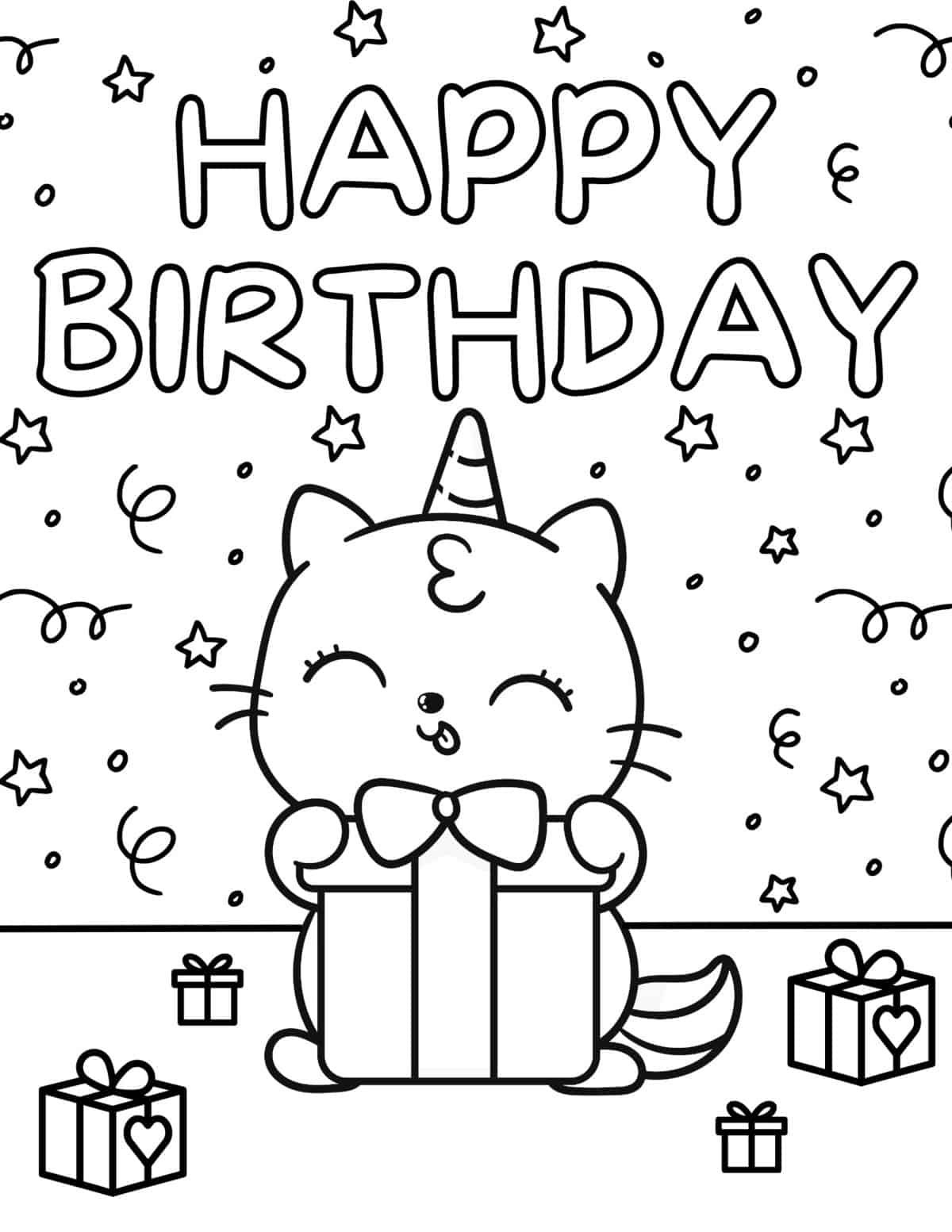30 Free Printable Happy Birthday Coloring Pages For Kids
