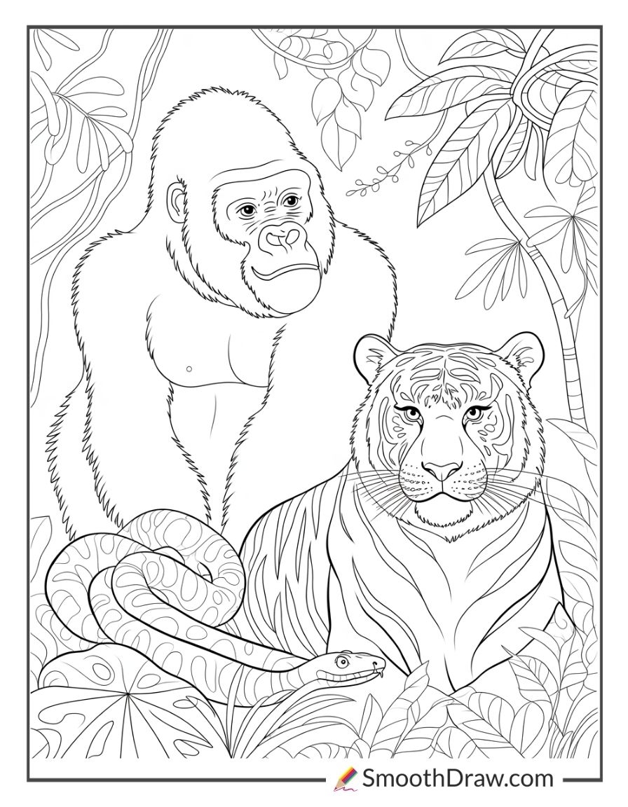 Coloring Pages Of Jungle Animals