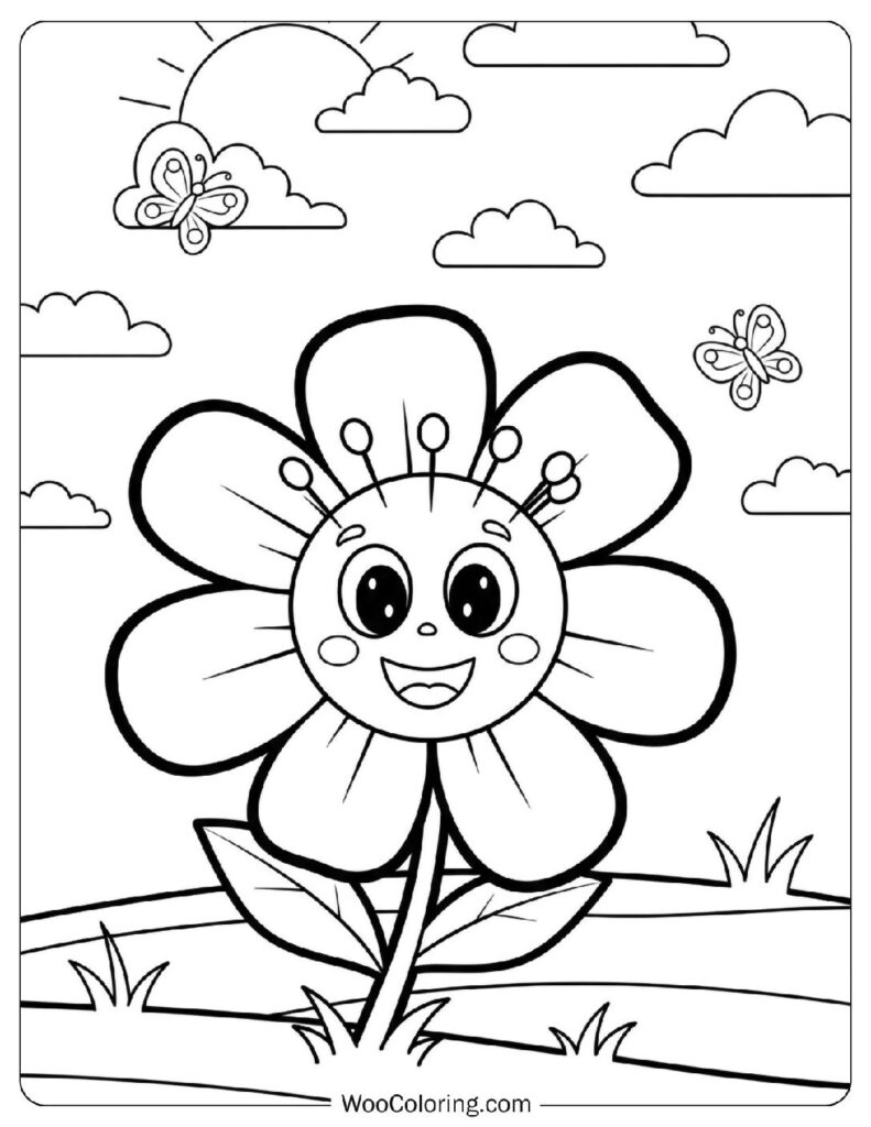 easy spring coloring pages
