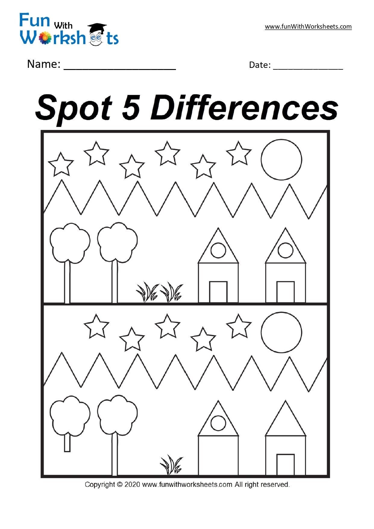 Find The Difference Worksheets