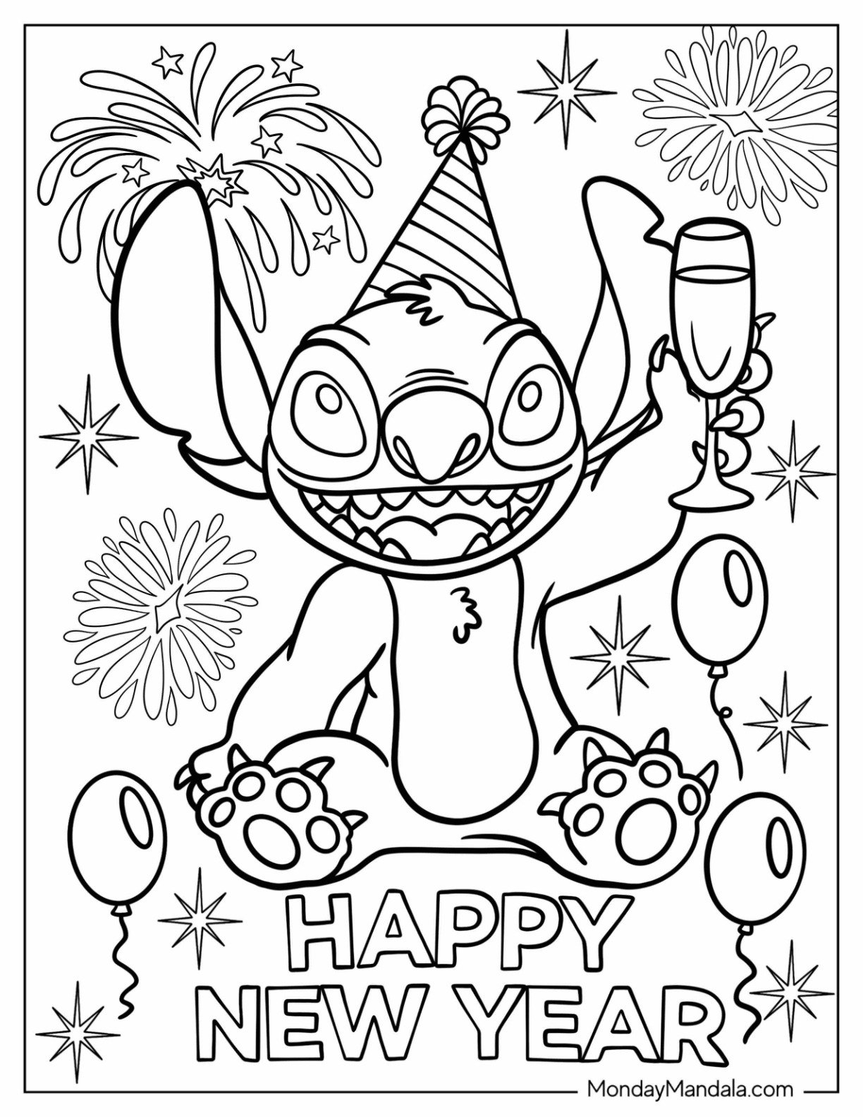 New Years Coloring Sheet