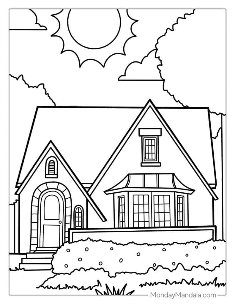 40 House Coloring Pages Free PDF Printables 