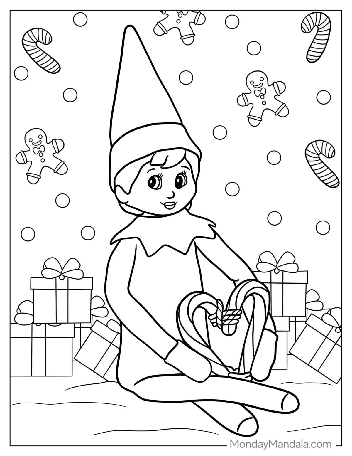 Coloring Picture Of An Elf