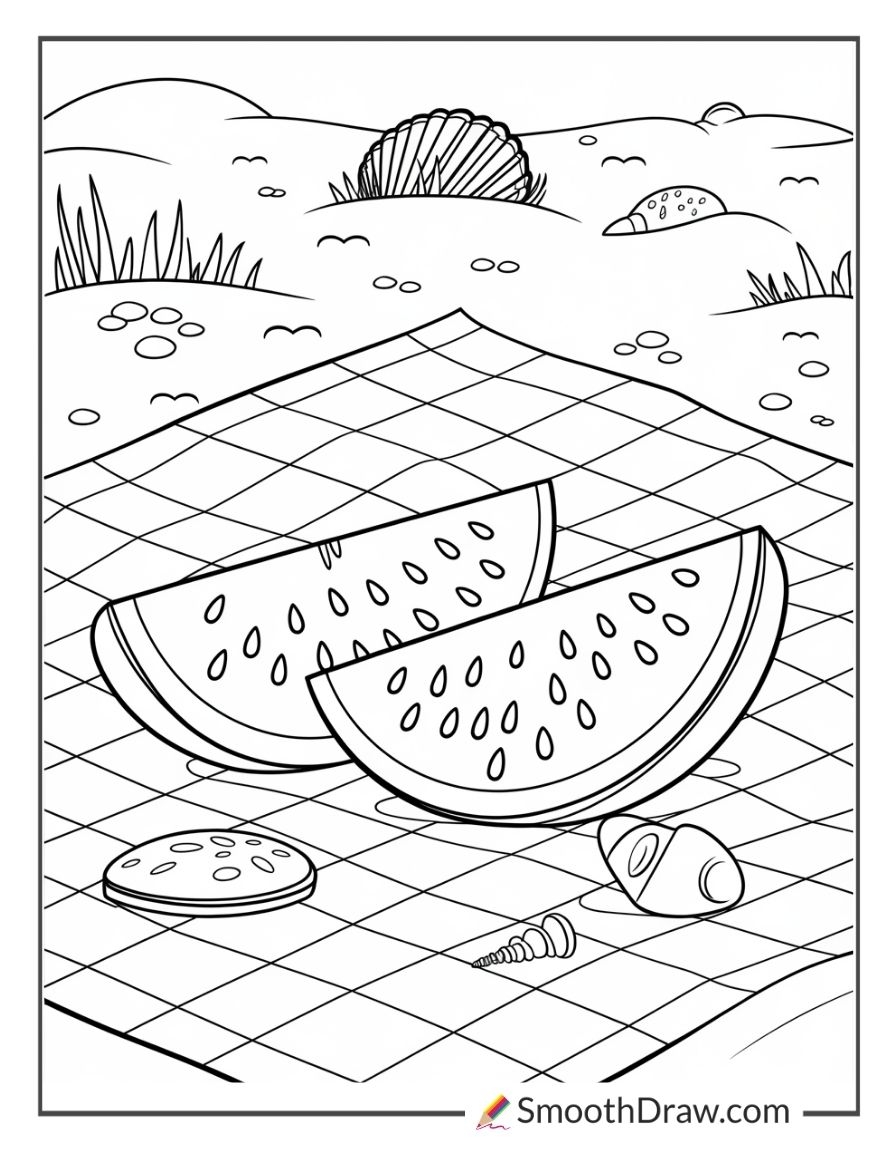Printable Beach Coloring Pages