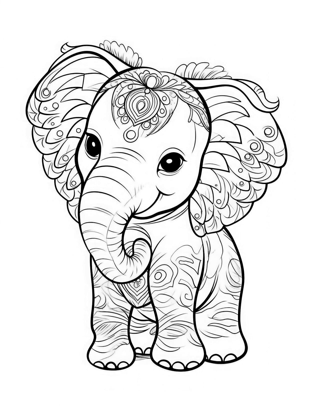 Printable Coloring Pages Elephant