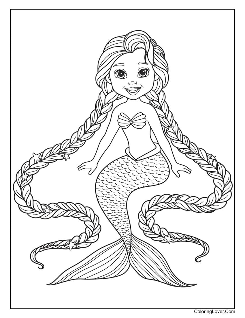 Mermaid Color Pages Free
