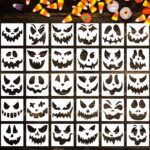 6 Pumpkin Face Stencils Halloween Stencils Reusable Pumpkin Carving Stencil EBay