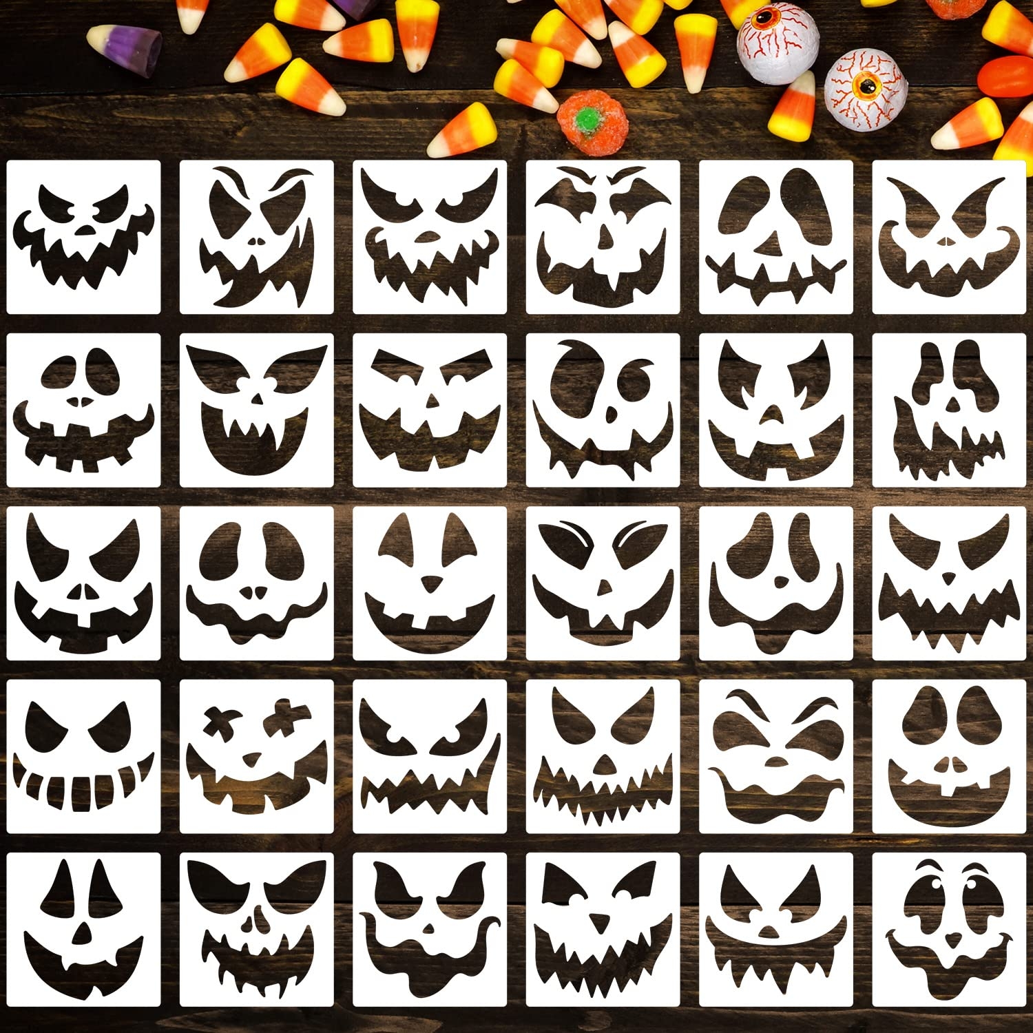 Scary Pumpkin Face Stencil