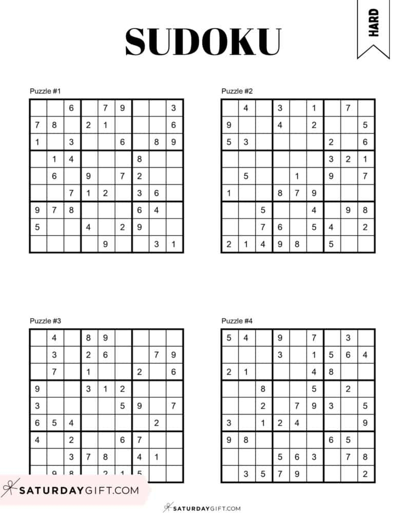 Printable Sudoku Puzzles Pdf