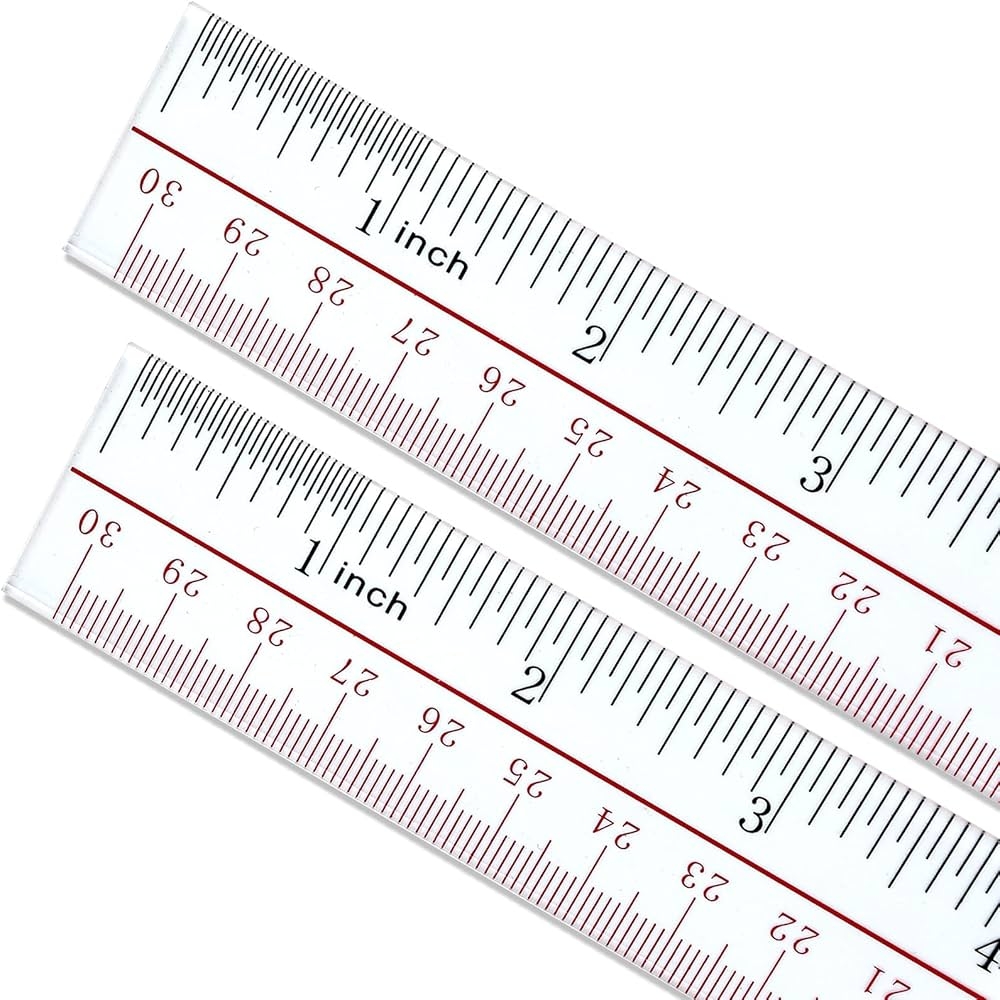 8 5 X 11 Ruler 12 Inch Clear Plastic Inch Ruler Apply To Rulers For Kids And Office Page Protectors