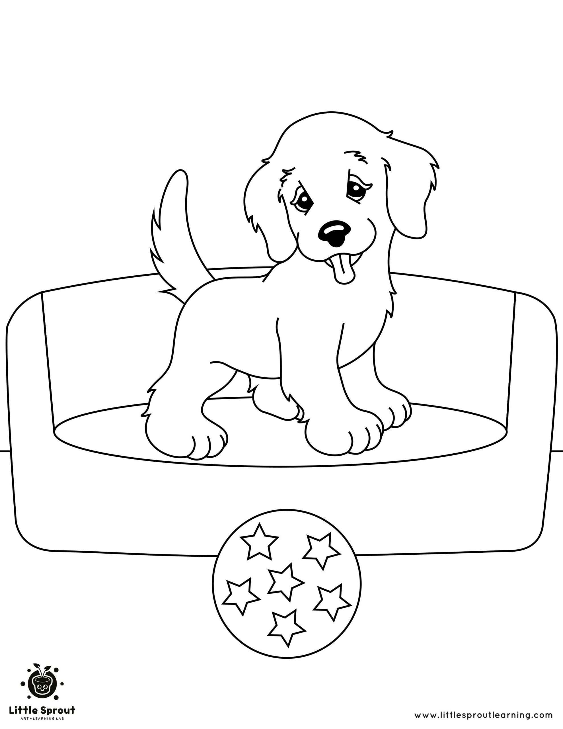 Adorable Puppy Coloring Page Little Sprout Art Adorable Puppy Coloring Page Little Sprout Art