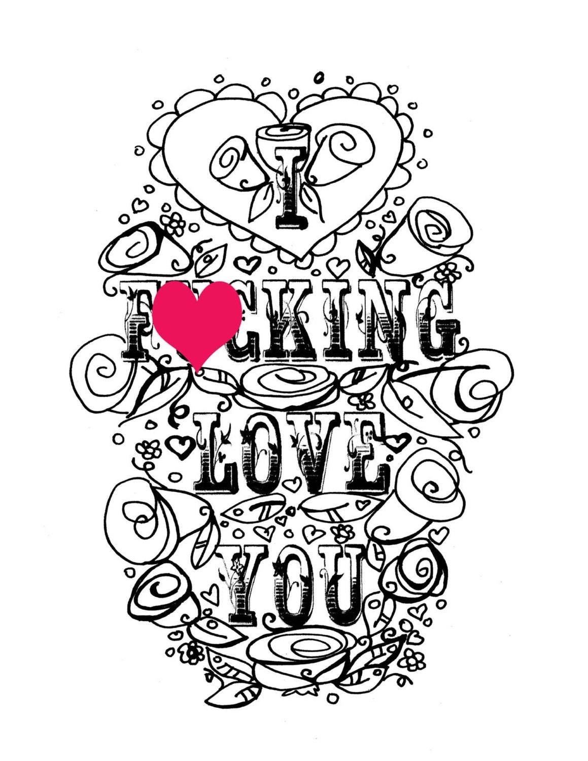 Love Coloring Pages For Adults